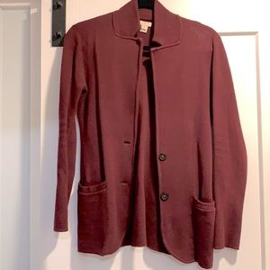 J.Crew Classic Sweater Blazer in Burgundy Size XXS